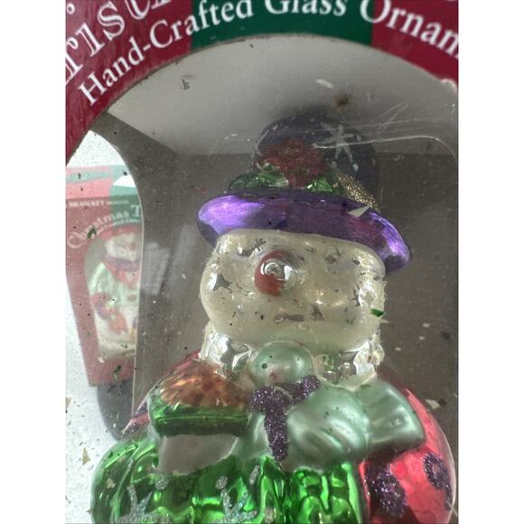 Lot Of 3 Y2K KMart Christmas Treasures Blown Glass Ornament Classic Snowman - Picture 3 of 6